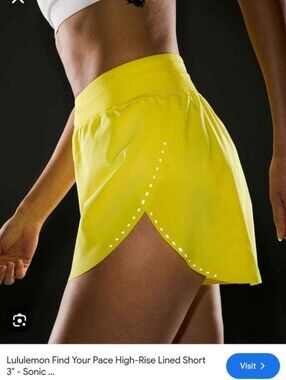 lululemon athletica Find Your Pace High-Rise Lined Shorts — Sonic Yellow